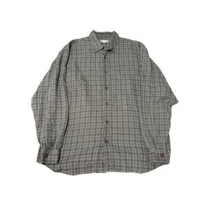 Tommy Bahama Mens Silk Plaid Button Down Shirt Long Sleeve Casual Size Large